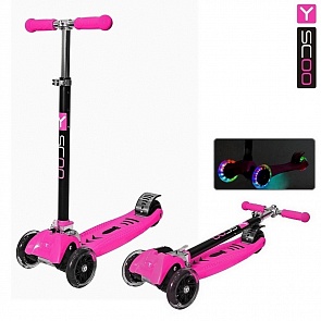 Самокат Y-Scoo Maxi City RT Shine Gagarin трансформер, розовый (Y-Scoo, 4967rt)